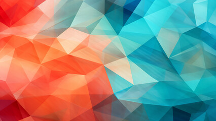 Obraz premium Vibrant Coral and Aqua Geometric Mosaic Modern Design