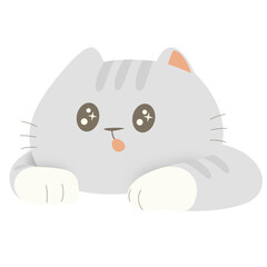 adorable cat irresistibly begging in cartoon style