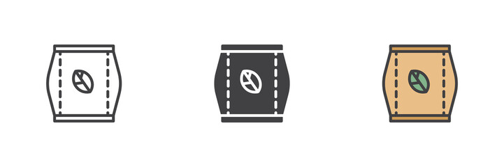 Tea package different style icon set