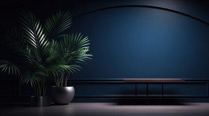 minimalist midnight blue color and black background, vintage atmosphere