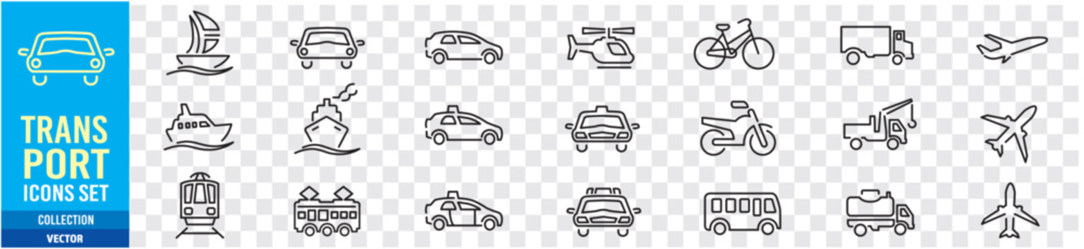 Naklejki Set of  transport icons Vector