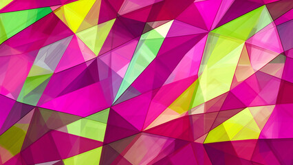 Fototapeta premium Vibrant Geometric Mosaic Magenta and Chartreuse Abstract Pattern