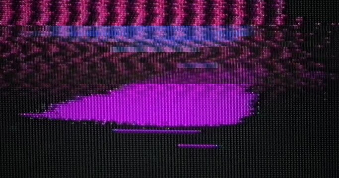 4k slow-motion Analogue VHS footage. Vintage VCR noise. Broken tv reception static insert element for the horror show. Glitch Horror Video Damage. Bad interfere. VCR transfer broken TV insert effect