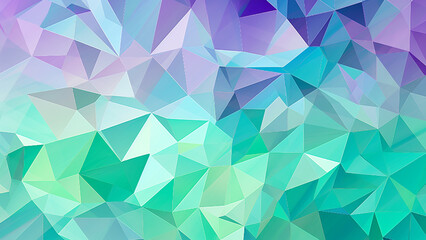 Obraz premium Vibrant Geometric Mosaic Mint Green and Lilac Abstract Pattern