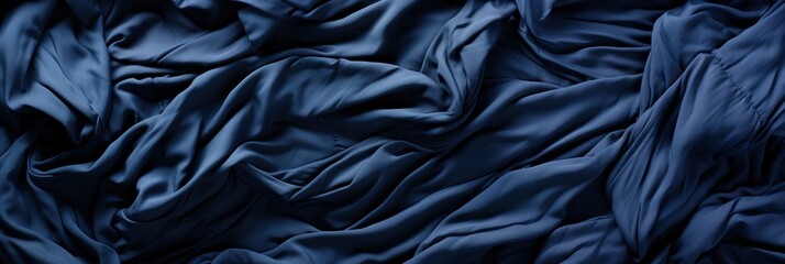 Top View Dark Blue Crinkled Crumpled , Banner Image For Website, Background abstract , Desktop Wallpaper