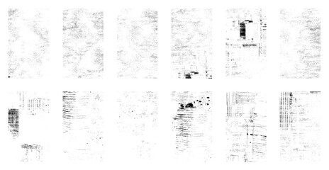 Distorted grunge isolated collection. Overlay distress texture effect. Element for social media, poster, brochure, flyers, screen print texture, card, wallpaper, background. Vector illustrator.	
