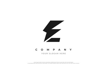Initial Letter E Energy Logo Design Vector