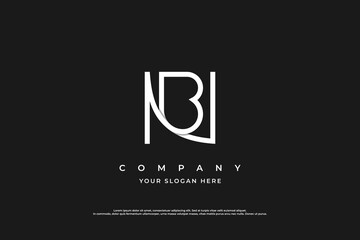 Letter BN or NB Logo Design Vector