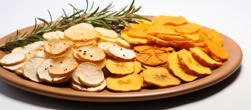 Dehydrated satsuma sweet potato slices