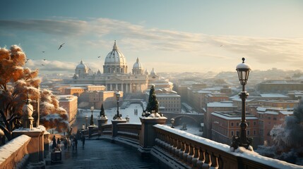 Winter landscape of Rome, Italy