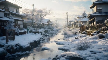 Winter landscape of Tokyo Village