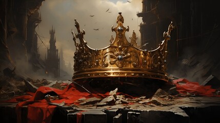 Battle Royal crown. Generated AI - obrazy, fototapety, plakaty