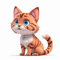 adorable kitten isolated on white background