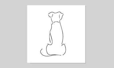 Dog vector line art drawing