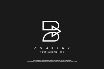Simple Letter B Arrow Logo Design Vector © Isnen