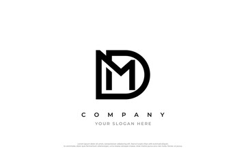 Letter DM Logo or MD Monogram Logo Design - obrazy, fototapety, plakaty