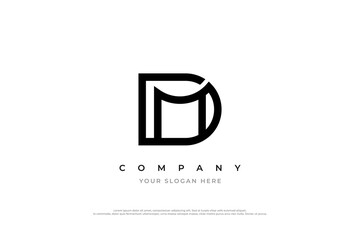 Letter DM Logo or MD Monogram Logo Design