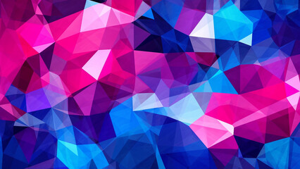 Fototapeta premium Vibrant Sapphire Blue and Fuchsia Geometric Mosaic Design