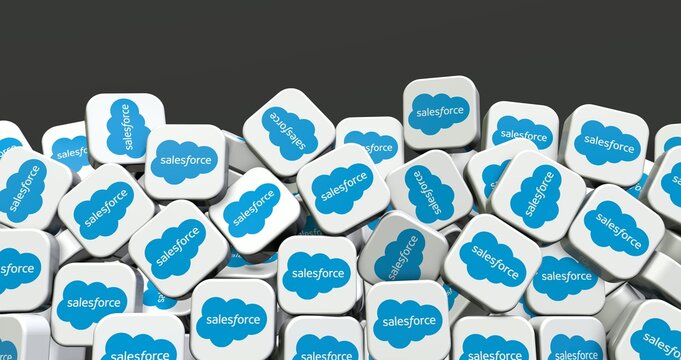 salesforce, Social Media Logos Visual Presentation - Background Design
