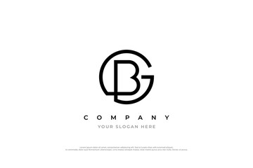 Initial Letter BG or GB Monogram Logo Design Vector