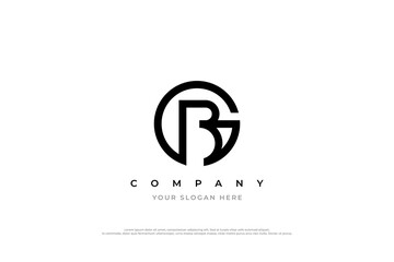 Initial Letter BG or GB Monogram Logo Design Vector