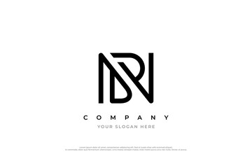 Letter RN Logo or NR Logo Design Vector