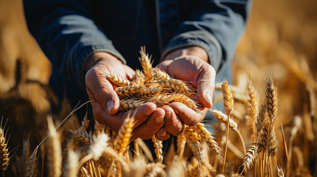 hand holding wheat HD 8K wallpaper Stock Photographic Image 