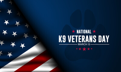 National K9 Veterans Day Background Vector Illustration - obrazy, fototapety, plakaty