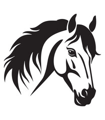 Black Horse Silhouette vector,eps file,cricut,print ready,editable,