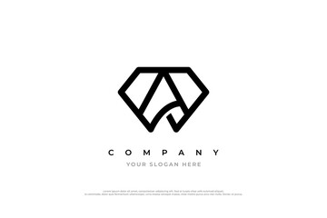 Fototapeta premium Diamond Letter A Logo Design