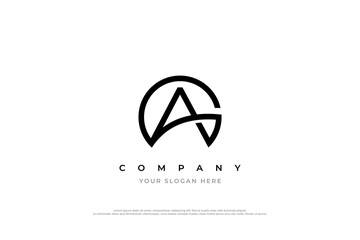 Simple Letter AG Logo or GA Monogram Logo Design Vector - obrazy, fototapety, plakaty