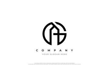 Simple Letter AG Logo or GA Monogram Logo Design Vector