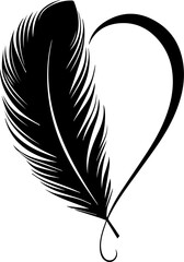 Obraz premium Heart-shaped feathers swaying like the wind Graphic