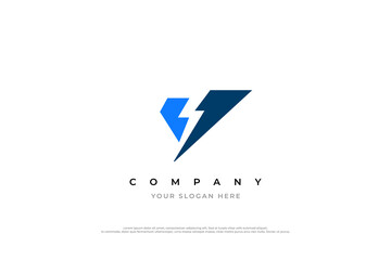 Simple Letter V Volt Logo Design