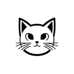 Obraz premium head Icon of cat face. Flat outline style.