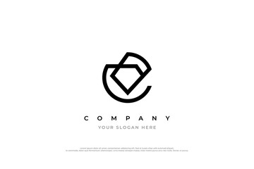 Letter E Diamond Logo Design