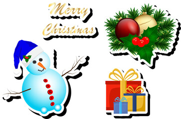 Beautiful illustration on theme of celebrating annual Christmas and New Year holiday