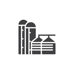 Grain silos vector icon © alekseyvanin