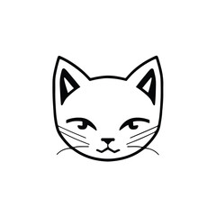 Fototapeta premium head Icon of cat face. Flat outline style.