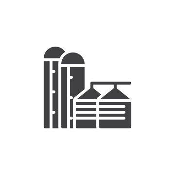 recommend clip art: Grain silos vector icon
