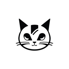 Fototapeta premium head Icon of cat face. Flat outline style.