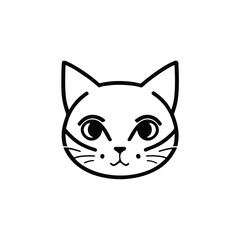 Obraz premium head Icon of cat face. Flat outline style.