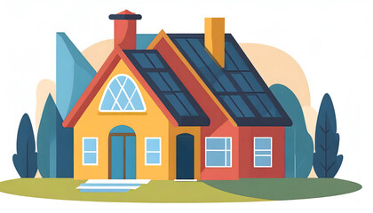 Naklejka premium Colorful Flat Residential Houses, House flat icon,