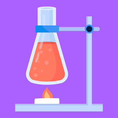 Vector elemental objects for chemistry science lab