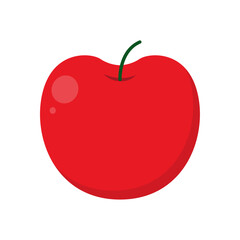 Fototapeta premium Vector illustration red apple on white background