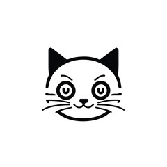 Fototapeta premium head Icon of cat face. Flat outline style.