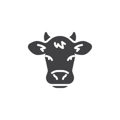 Horned cow vector icon