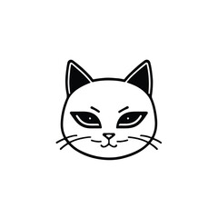 Fototapeta premium head Icon of cat face. Flat outline style.