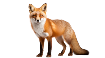 A fox on the transparent background
