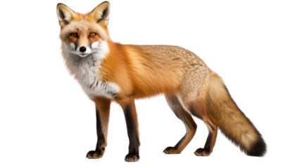 A fox on the transparent background